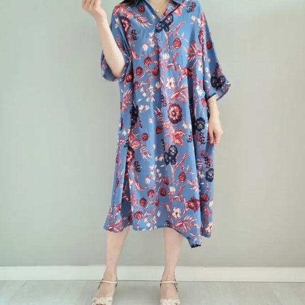 [BUNJANG] Rayon Floral Print Long Dress / 인견꽃 원피스