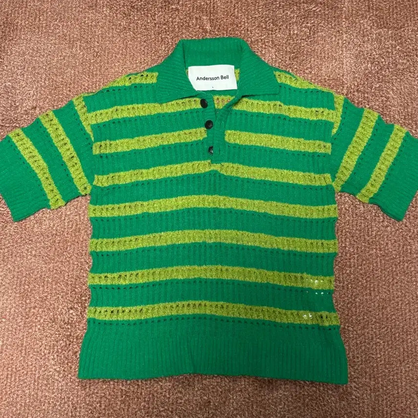 [BUNJANG] Andersson Bell Bubble Stripe Summer Polo / [L] 앤더슨벨 버블 스트라이프 써머 폴로