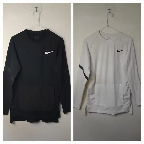 [BUNJANG] Nike Pro Dri-FIT Long-Sleeve T-Shirt Set - Black/White - Size M/95 / 나이키 프로 드라이핏 블랙/화이트  티셔츠 세트 M/95