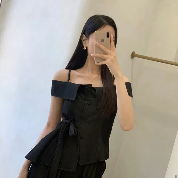 [BUNJANG] Lightme Off-shoulder Wide Setup Set / 택포) 라이트미 오프숄더 와이드 셋업세트