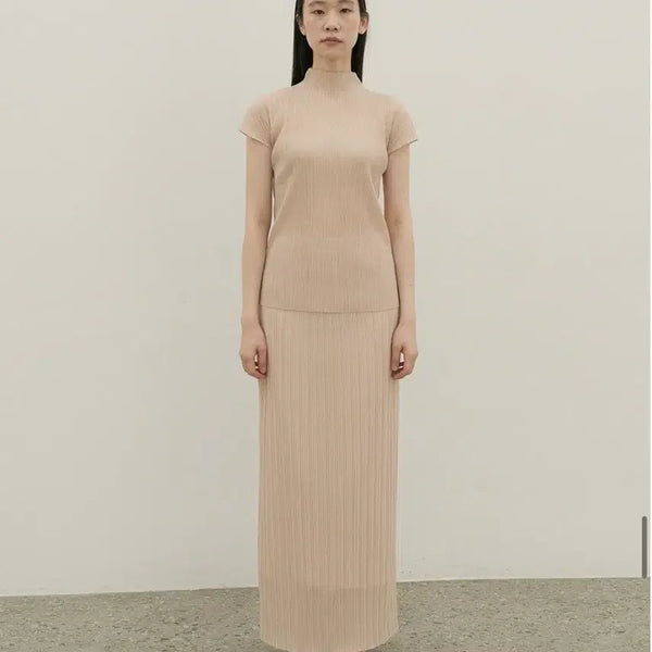 [BUNJANG] Renui Aria Piano Pleats Skirt (Beige) / 르누이 스커트 Aria Piano Pleats Skirt (Beige)