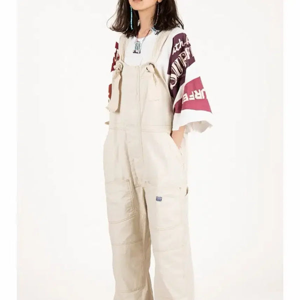 [BUNJANG] Kapital Natural Cotton Oxford Overalls Size 2 / KAPITAL 캐피탈 오버롤 네추럴 2