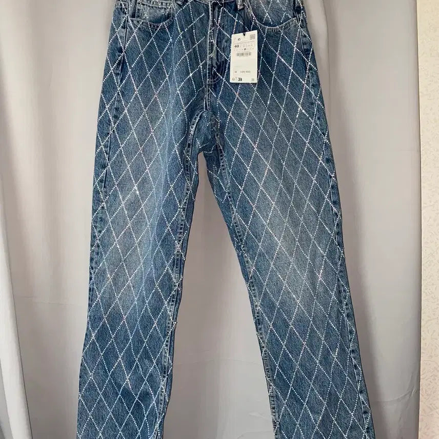 [BUNJANG] Stud Diamond Pattern Denim Pants / 스터드 다이아 패턴 데님