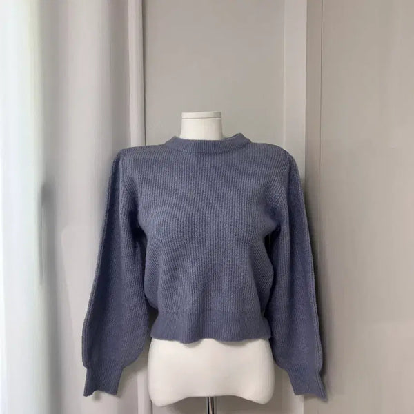 [BUNJANG] Round Neck Dolman Puff Long Sleeve Knit / 새상품 포장그대로 라운드넥 하찌 퍼프 긴팔 니트
