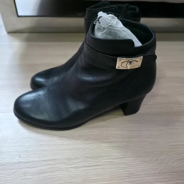 [BUNJANG] Tandy Black Leather Ankle Boots / 탠디 앵클부츠 TANDY