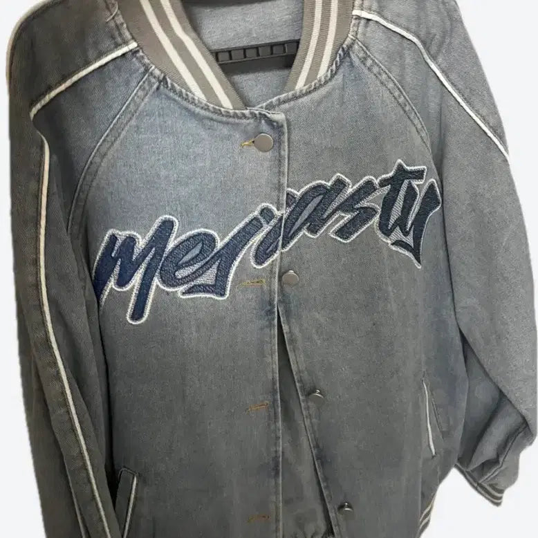 [BUNJANG] Denim Baseball Jumper Jacket / 데님 야구 점퍼
