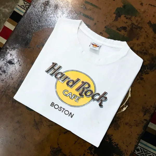 [BUNJANG] Hard Rock Cafe Boston White Short Sleeve T-Shirt (Men's L/105) / 하드락카페 보스턴 화이트 숏 슬리브 반팔티 남성 105 사이즈