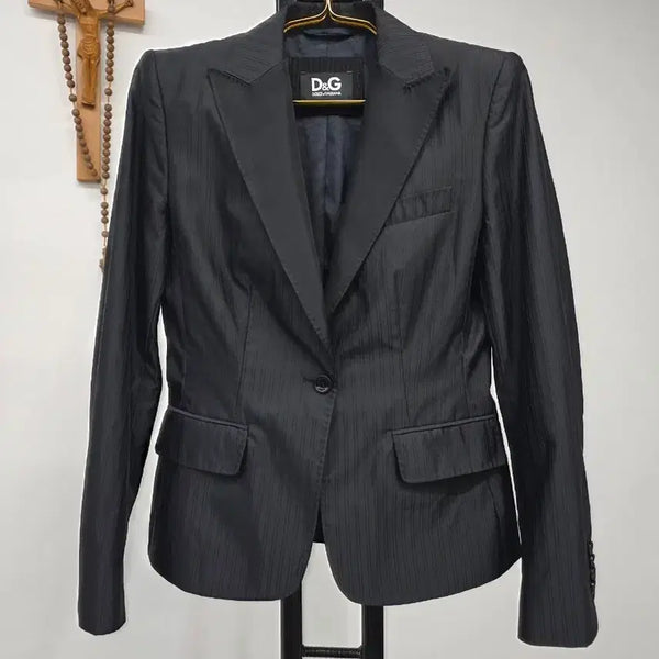 [BUNJANG] Dolce & Gabbana Women's Pinstripe Slim Fit Blazer Jacket / 돌체앤가바나 여성 핀스트라이프 자켓 40