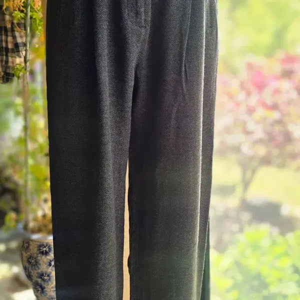 [BUNJANG] Thursday Island Wool Baggy Trousers Herringbone Pattern / 써스데이아일랜드울 베기 바지