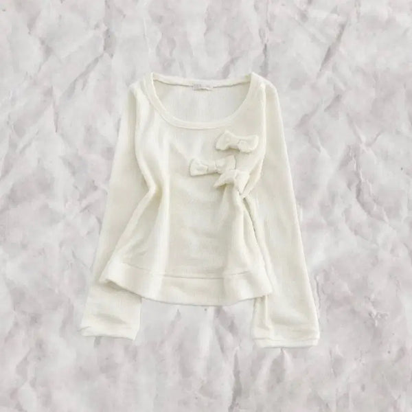 [BUNJANG] Lizlisa Ivory Ribbon Knit / 리즈리사 아이보리 리본 니트