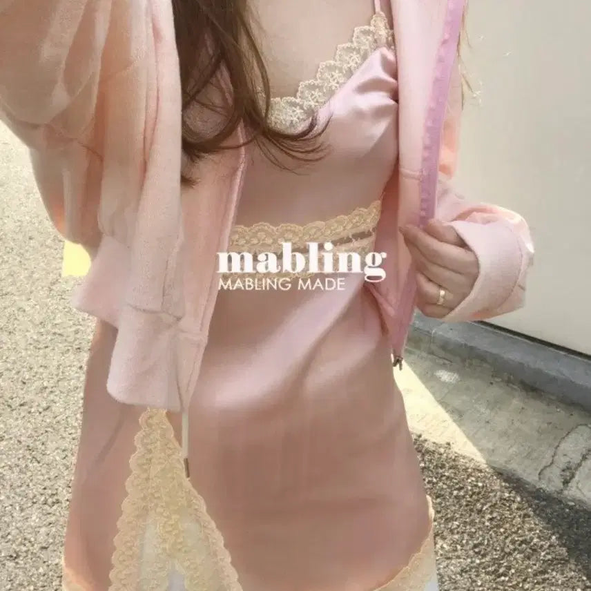 [BUNJANG] Marbling Silk Slip Dress (Pink/Sky Blue) / 마블링 실크 슬립 원피스 (핑크/하늘색) 팔아요