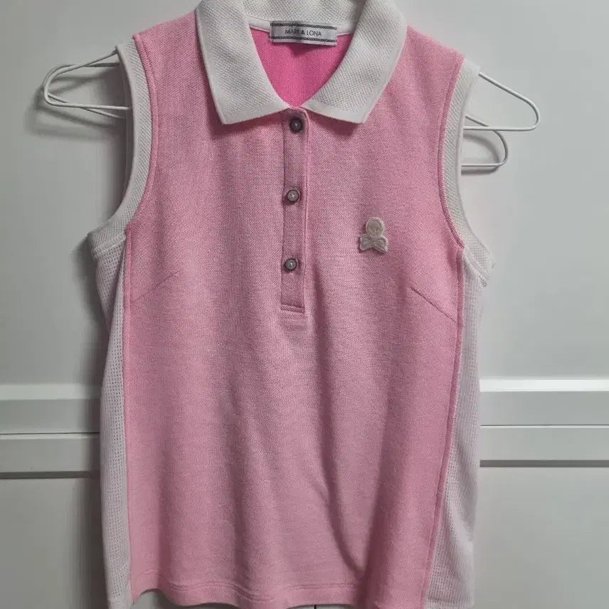 [BUNJANG] Mark & Lona Pink Sleeveless Polo Shirt Golf / 마크앤로나 핑크 민소매 폴로티 나시 골프 스몰 mark & lona