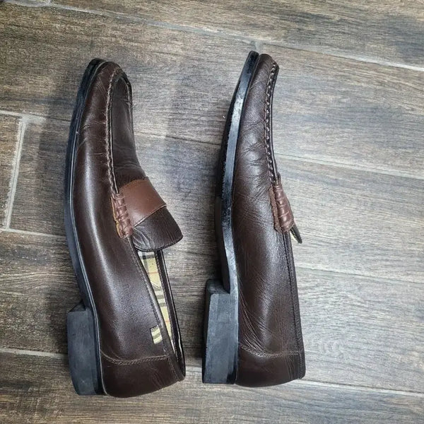 [BUNJANG] Burberry Brown Leather Loafers Men's Shoes 270-275 / 버버리 브라운 가죽 로퍼 남성 구두270~275
