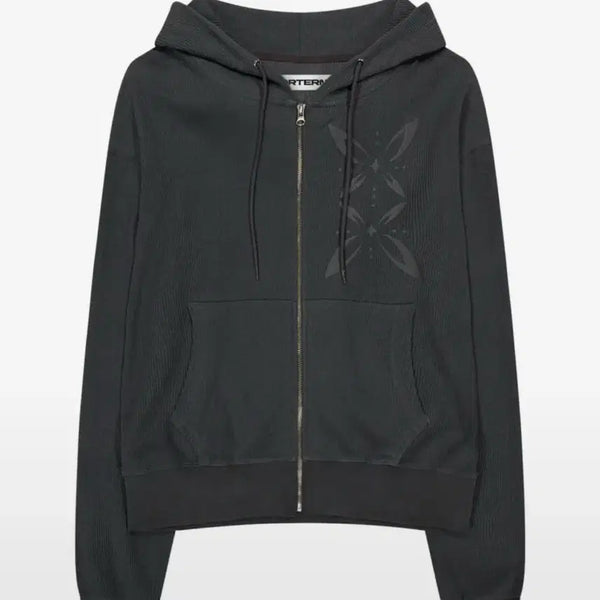 [BUNJANG] Fortena Pigment Hooded Zip-up Charcoal / 포르테나 피그먼트 후드집업 챠콜