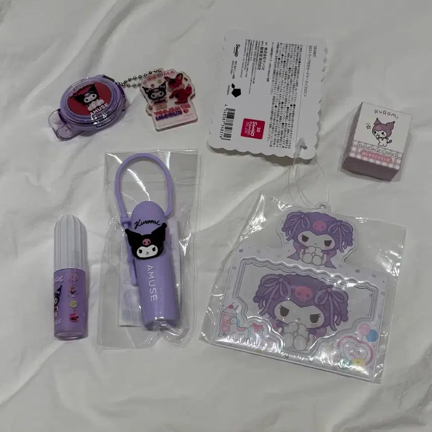 [BUNJANG] Amuse Kuromi Tint, Blusher, Tint Case, Keyring Set / 어뮤즈 쿠로미 틴트+블러셔+틴트케이스+키링+산리오 정품 덤