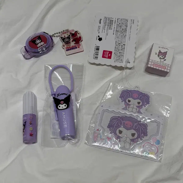 [BUNJANG] Amuse Kuromi Tint, Blusher, Tint Case, Keyring Set / 어뮤즈 쿠로미 틴트+블러셔+틴트케이스+키링+산리오 정품 덤