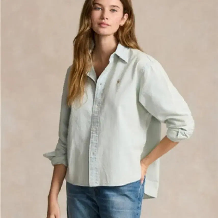 [BUNJANG] Polo Ralph Lauren Chambray Cropped Boxy Shirt XL / 폴로랄프로렌 크롭 박시 샴브레이 데님 셔츠 xl