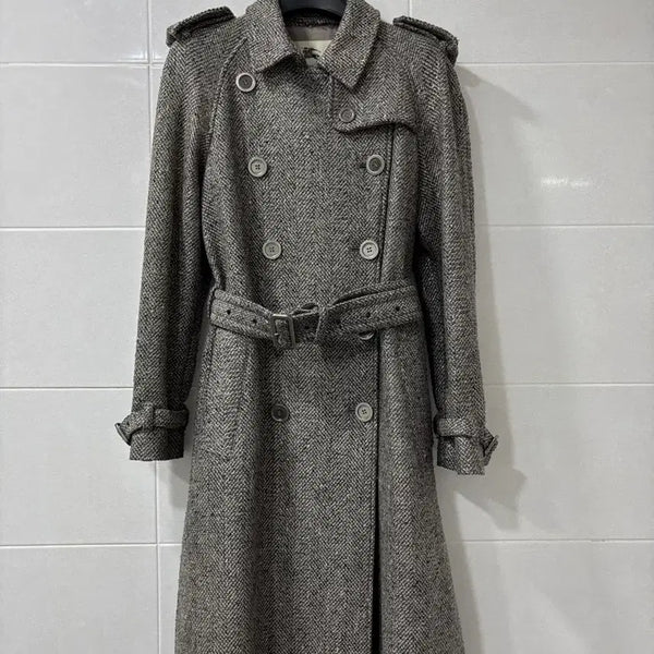 [BUNJANG] Burberry Herringbone Double Breasted Wool Coat / 정품)버버리 코트 매장택