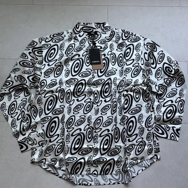 [BUNJANG] Stussy Swirly Silk Pattern Shirt L / 정가27) 스투시 실크 패턴 셔츠 L / Swirly 아트 그래픽
