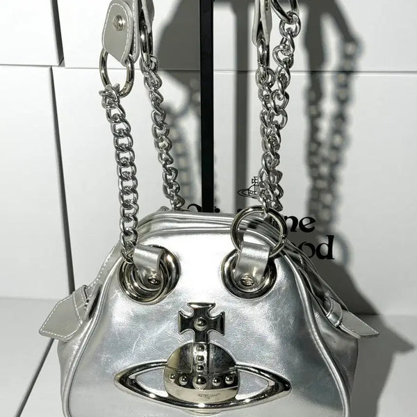 [BUNJANG] Vivienne Westwood Silver Chain Clutch Shoulder Bag / 비비안웨스트우드 클러치백 숄더백 실버 은장 체인