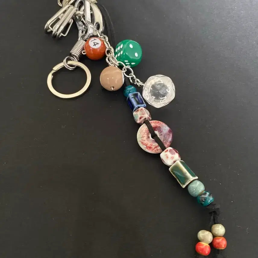 [BUNJANG] Handmade Ceramic Bead Bag Charm Keychain / 수제 도자기 비즈  백참 키체인
