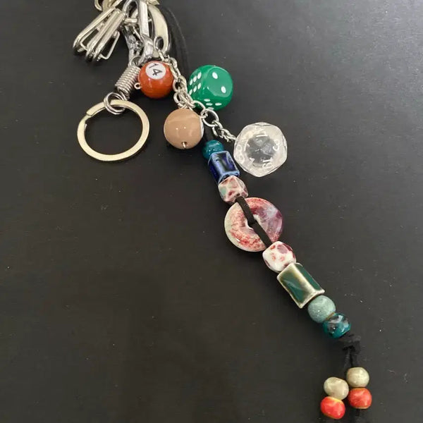 [BUNJANG] Handmade Ceramic Bead Bag Charm Keychain / 수제 도자기 비즈  백참 키체인