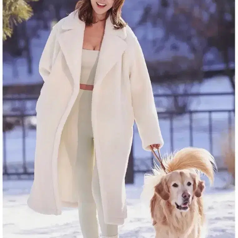 [BUNJANG] STL Sherpa Cozy Oversized Collar Long Coat / 네고가능) STL 쉐르파 코지 오버핏 카라 롱코트