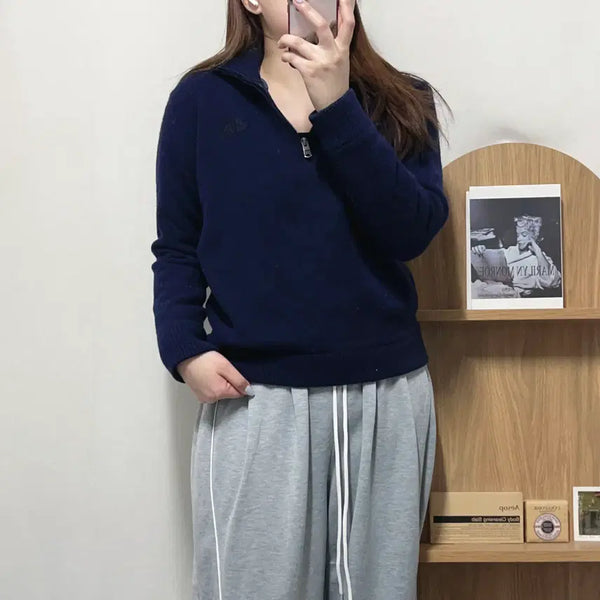 [BUNJANG] The North Face Navy Wool Half-Zip Pullover / 노스페이스 네이비 울 반집업 [ 실측확인 ]