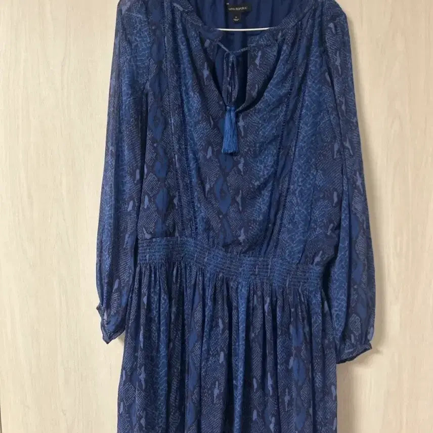 [BUNJANG] Banana Republic Blue Snakeskin Tunic Dress / 바나나리퍼블릭 블루 뱀피 튜닉 원피스