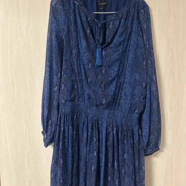 [BUNJANG] Banana Republic Blue Snakeskin Tunic Dress / 바나나리퍼블릭 블루 뱀피 튜닉 원피스