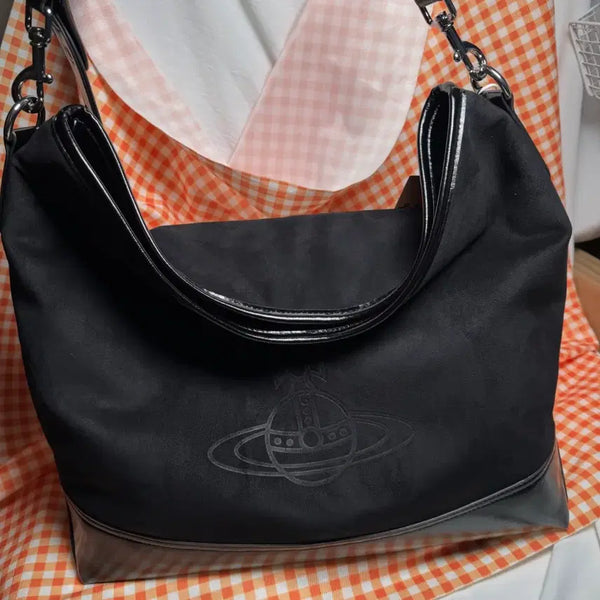 [BUNJANG] Vivienne Westwood Black Large Tote Bag Clutch / 비비안웨스트우드 클러치백 토트백 블랙 빅사이즈