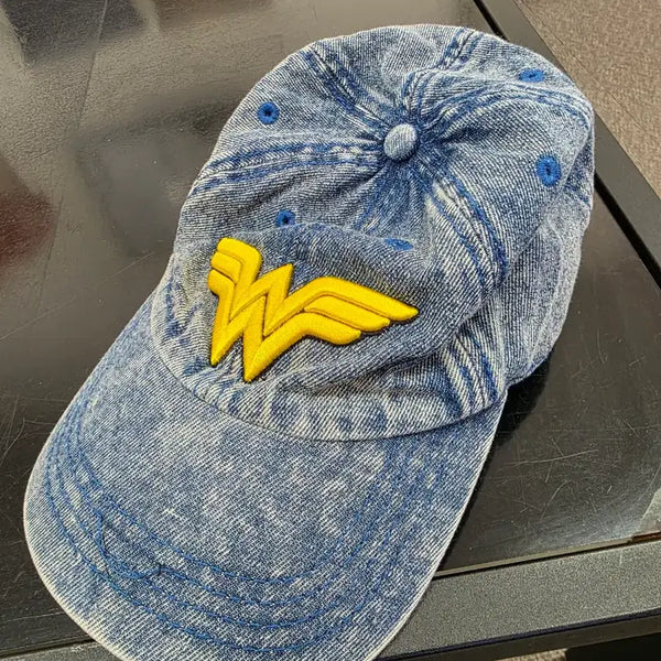 [BUNJANG] Wonder Woman Logo Denim Baseball Cap / 원더우먼 로고 데님 볼캡
