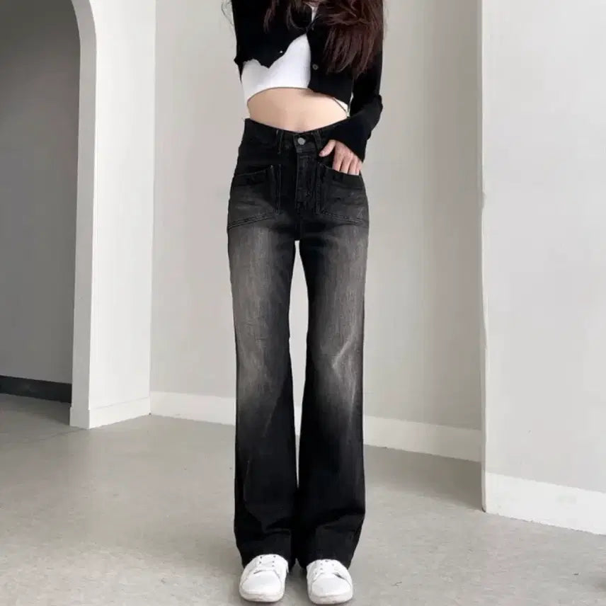 [BUNJANG] Washing Semi Bootcut Pants - Size L / 워싱 세미 부츠컷 팬츠 L