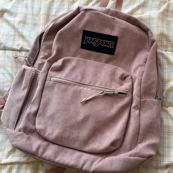 [BUNJANG] JanSport Corduroy Backpack Pink / 잔스포츠 코듀로이 핑크 백팩 거의새상품 반값판매