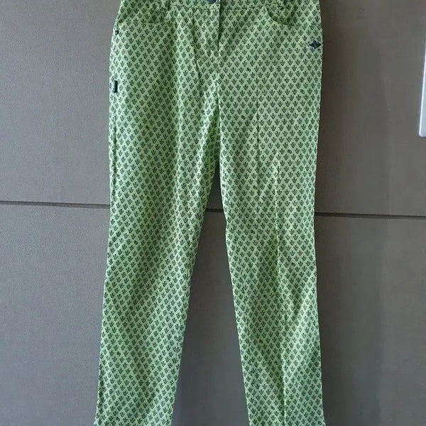 [BUNJANG] Pearly Gates Women's Patterned Golf Pants Green Size 0 / 파리게이츠 여성 패턴 골프웨어 바지 그린 0