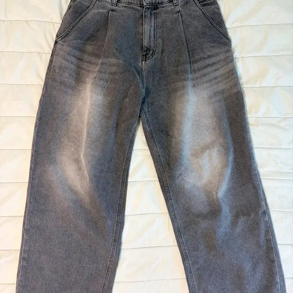 [BUNJANG] Coar Washed One-Tuck Round Denim Pants Size S / 쿠어 워시드 원턱 라운드 데님 팬츠 S