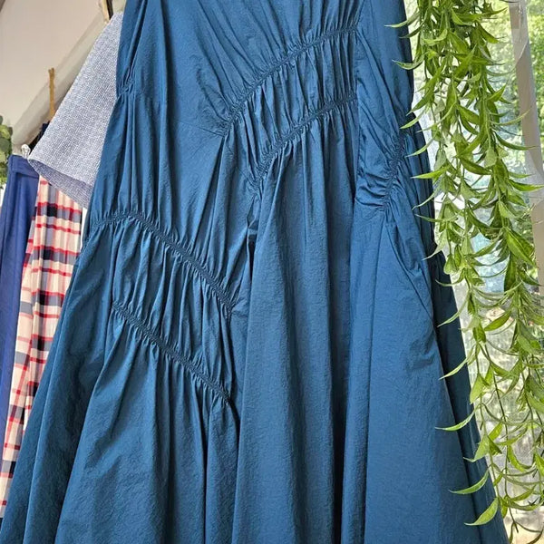 [BUNJANG] Crinkled Shirring Long Skirt / [새상품]바스락 언발 셔링 롱스커트