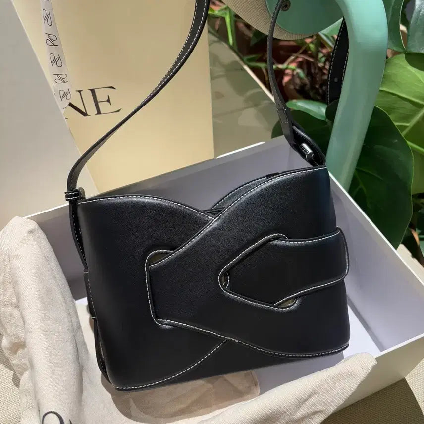 [BUNJANG] Polène Clutch Bag Shoulder Bag Black Leather / 폴렌느 클러치백 숄더백 블랙  소가죽 여성