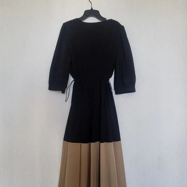 [BUNJANG] Rani & McCoy Color-Block Long Dress / (거의새것)르니 앤 맥코이 블랙/베이지 배색 롱 원피스