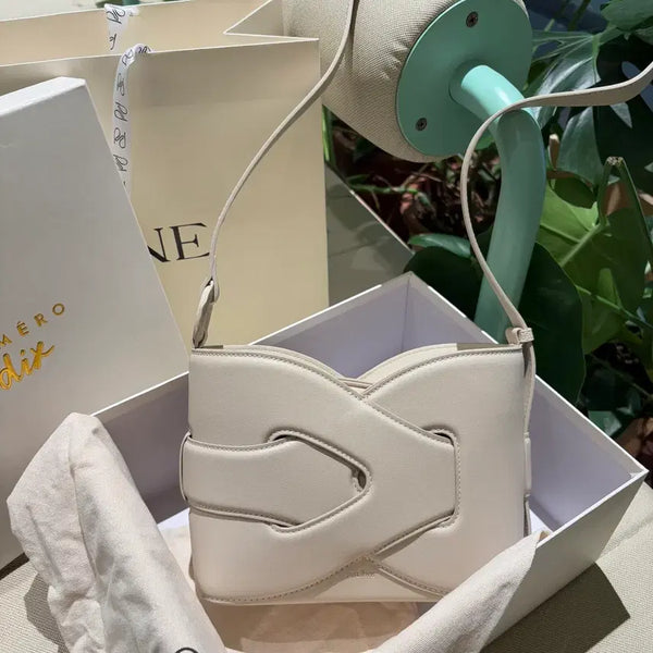 [BUNJANG] Polène Clutch Bag Shoulder Bag White Calfskin Leather / 폴렌느 클러치백 숄더백 화이트   소가죽 여성