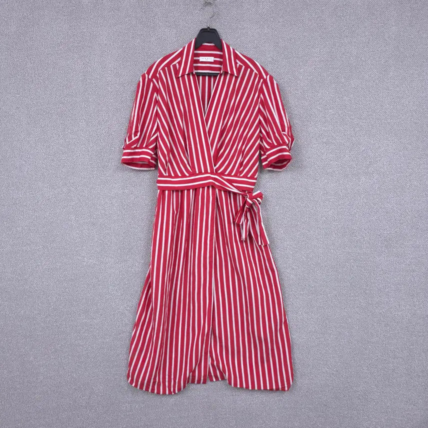 [BUNJANG] Sandro Women's Striped Strap Puff Short Sleeve Dress / 산드로(Sandro)여성 봄여름 스트라이프 스트랩 반팔 원피스 55-66