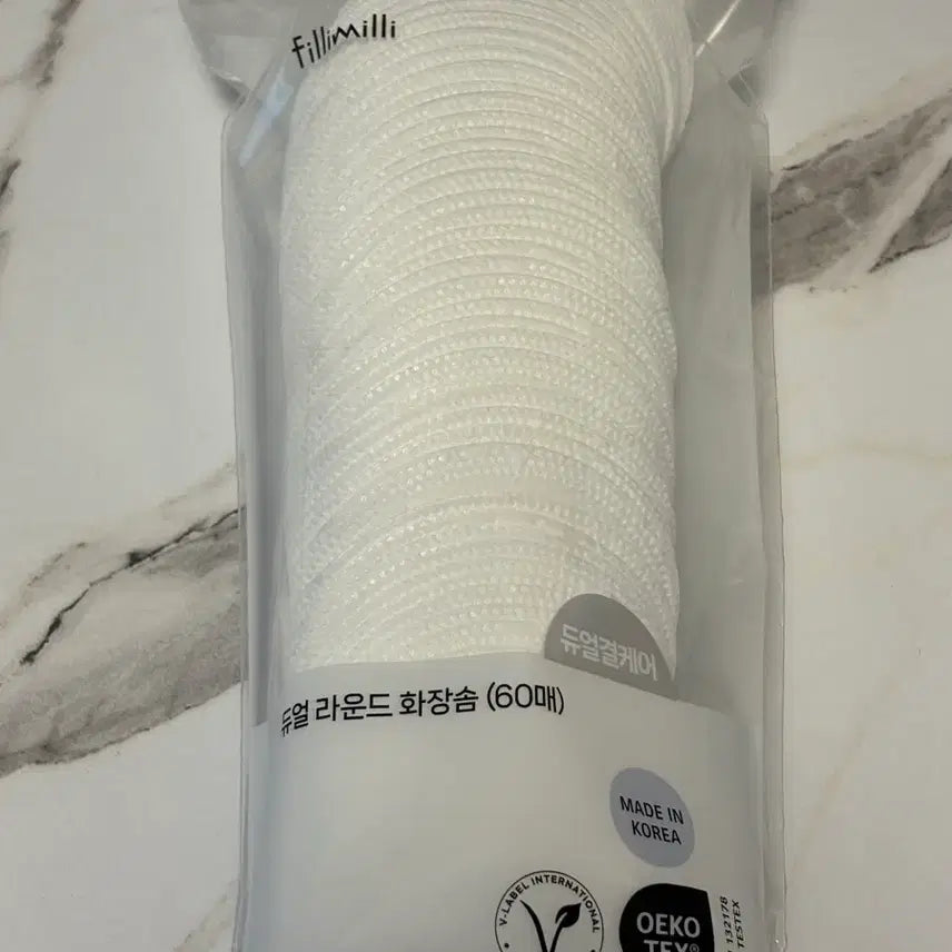 [BUNJANG] Fillimilli Dual Round Cotton Pads - 60 Count (2 Pack) / 올리브영 필리밀리 듀얼 라운드 화장솜 60매 (2개 3500원)