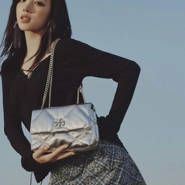 [BUNJANG] Tory Burch Quilted Chain Shoulder Bag Silver / 토리버치 실버 퀼팅 체인 숄더백