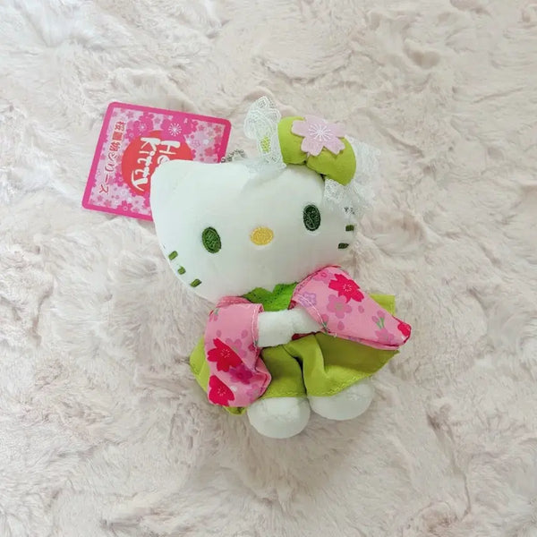 [BUNJANG] Hello Kitty Matcha Kimono Plush Keychain / [새상품] 헬로키티 말차 기모노 인형 키링