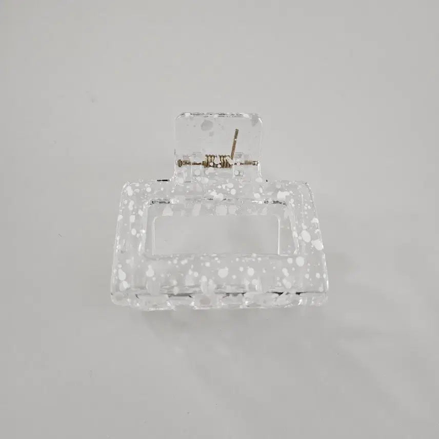 [BUNJANG] Mini Square Transparent Paint Hair Clip / (새상품) 미니 사각 투명 페인트 집게핀 헤어핀