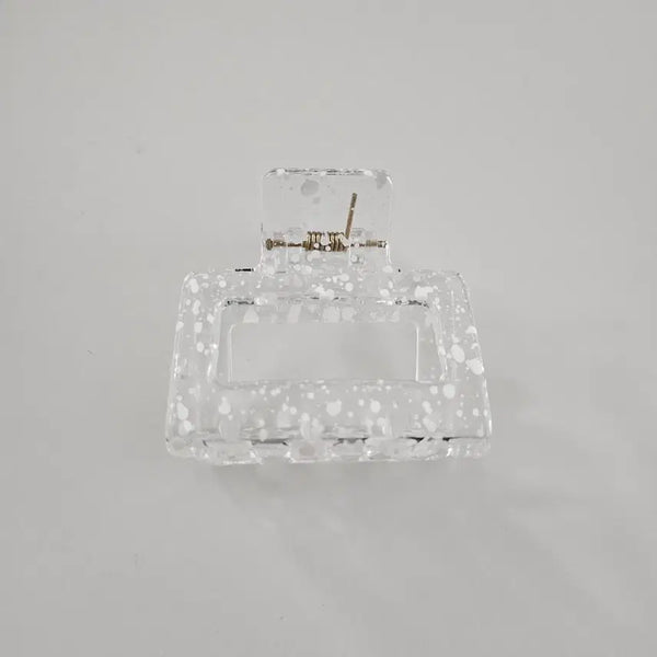 [BUNJANG] Mini Square Transparent Paint Hair Clip / (새상품) 미니 사각 투명 페인트 집게핀 헤어핀