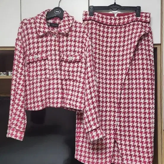[BUNJANG] ZARA Houndstooth Check Jacket and Skirt Set / 자라 하운드투스 체크 자켓 스커트 셋업