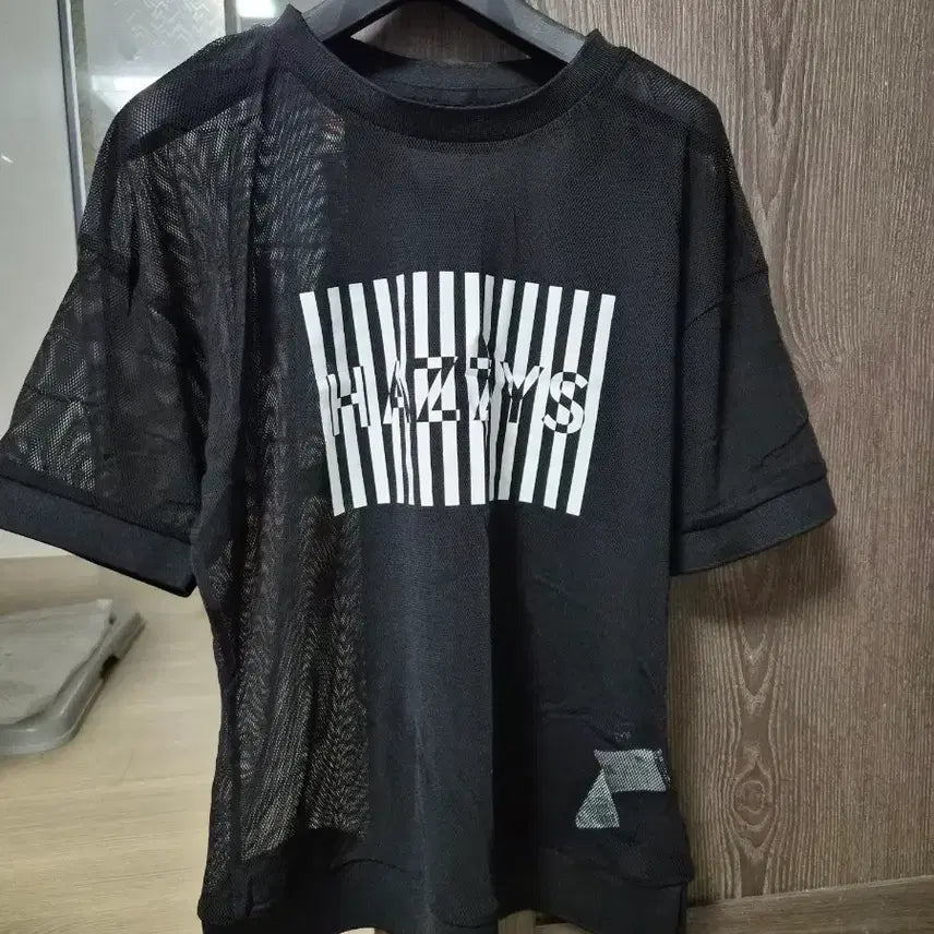 [BUNJANG] HAZZYS Black Short Sleeve T-Shirt Mesh See-Through Size 95 / 새옷-HAZZYS 블랙 반팔 티셔츠 메쉬 시스루95