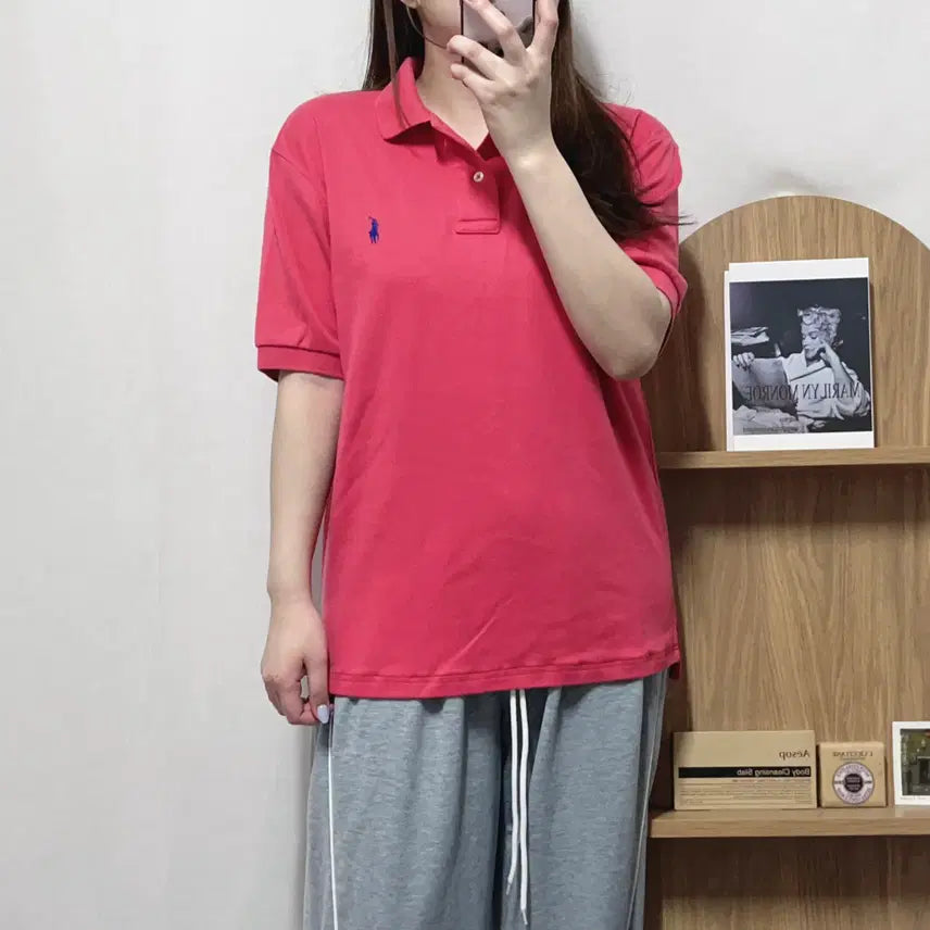 [BUNJANG] Polo Ralph Lauren Plum Navy Pony Short Sleeve Polo Shirt - Size M / 폴로 플럼 / 네이비포니 반팔카라티 [ M ]