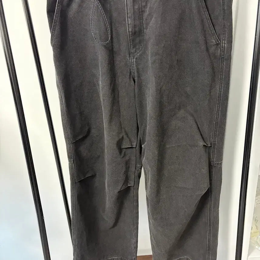 [BUNJANG] Musinsa Standard City Leisure Belted Denim Parachute Pants Washed Black / 무탠다드 시티레저 벨티드 데님 파라슈트 팬츠